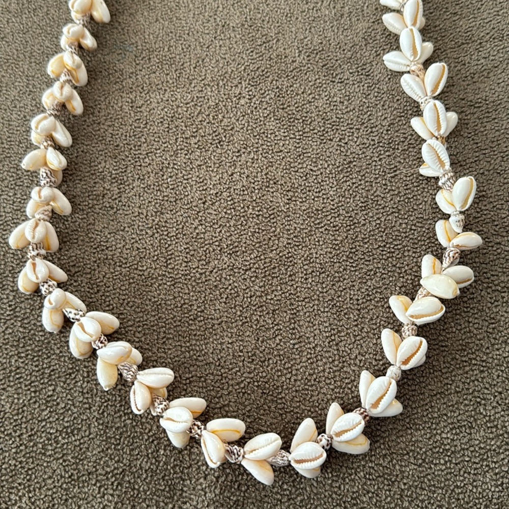 Handmade Beachy Shell over the neck Necklace 34” (TD)